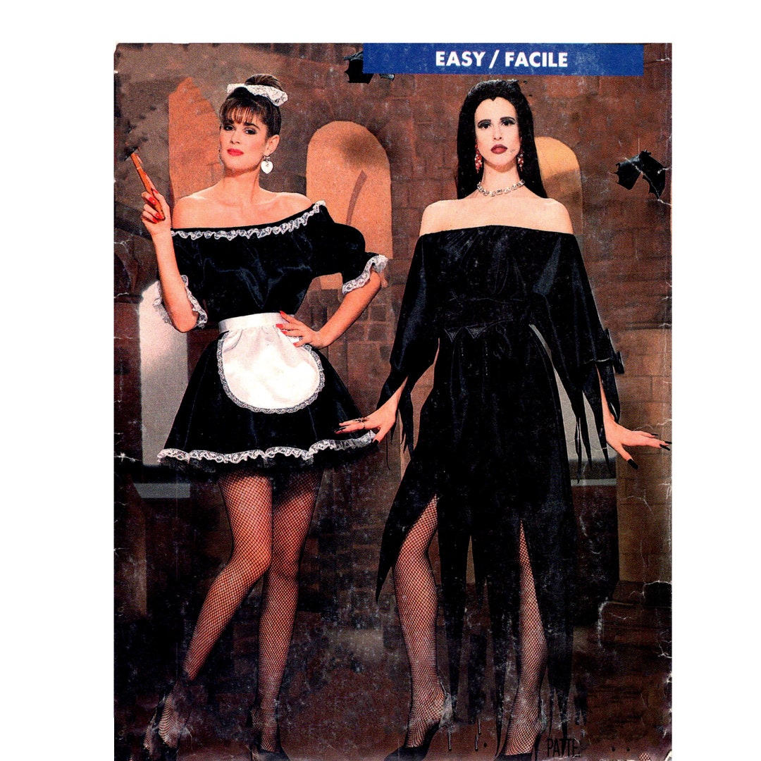 French Maid Costume Pattern Uncut Morticia Costume Multisize 618 Bust