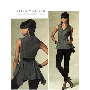 Vogue American Designer Pattern uncut Sleeveless Top Leggings and Belt MultiSize 4-10 Bust 29.5-32.5 Alice + Olivia Vogue 1214