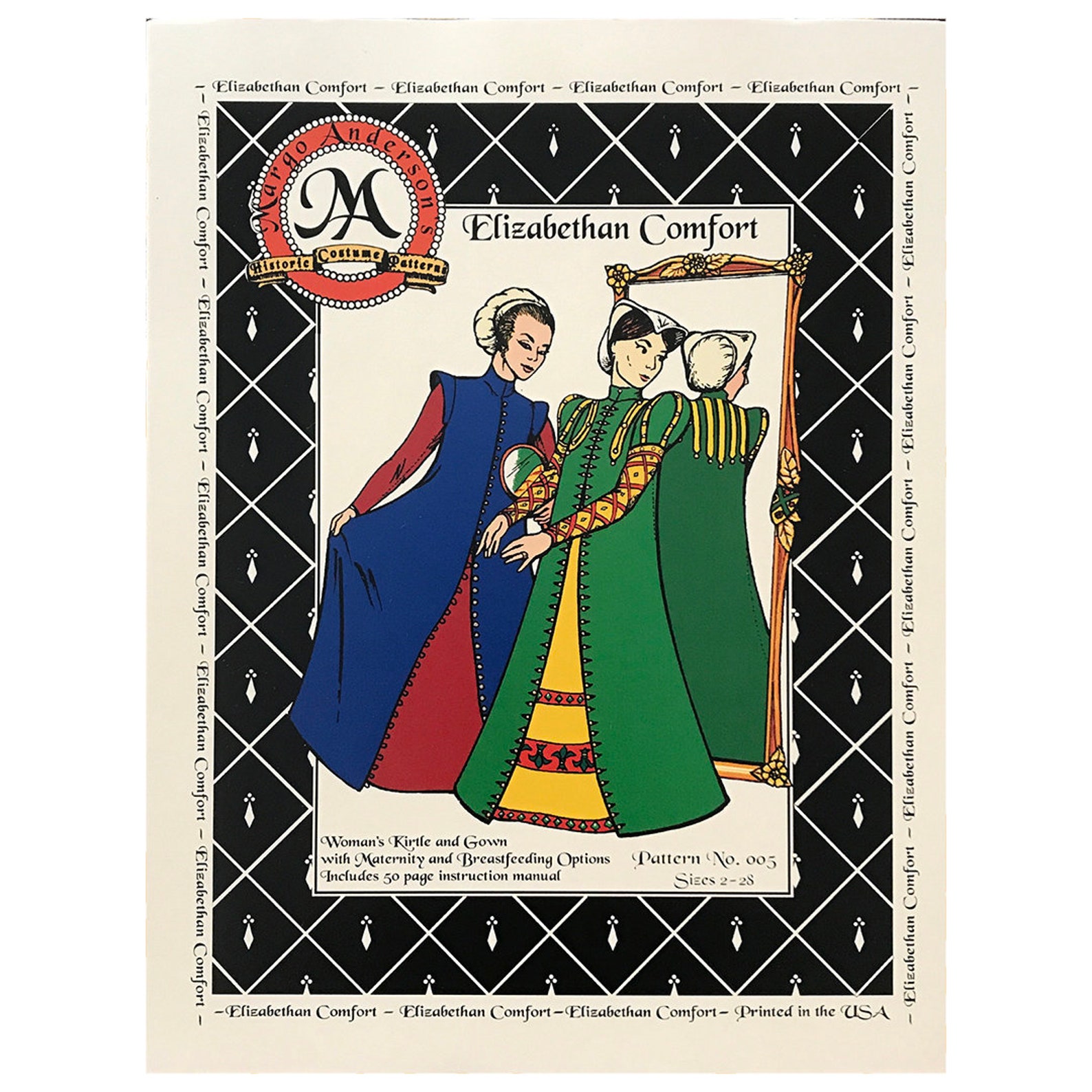 Margo Anderson Elizabethan Comfort Pattern uncut Renaissance Etsy
