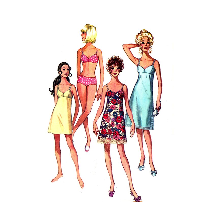 Granny Panties Pattern Uncut 70s Panties Slip and Bra Pattern Etsy