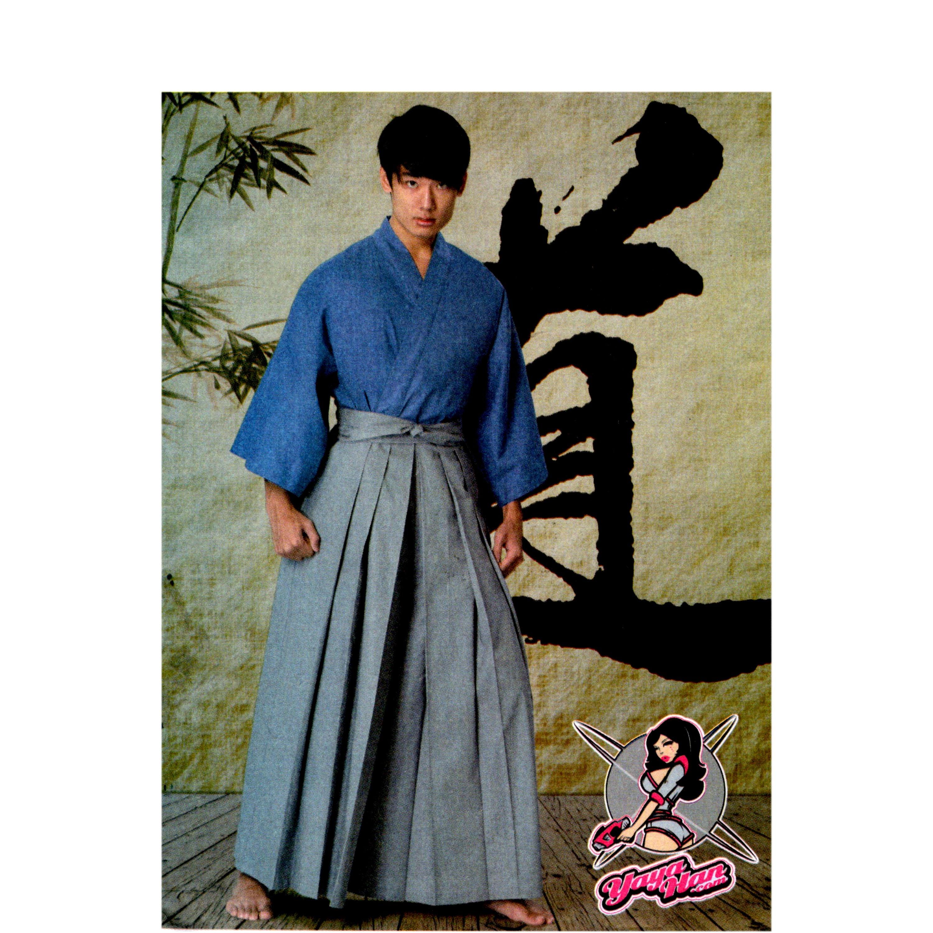 Yaya Han Hakama Costume Pattern Uncut Mens Traditional Kimono One