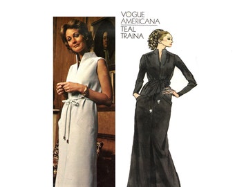 Vogue Teal Traina Maxi Dress Pattern uncut Designer Dress Vogue Americana Size 18 Bust 40 Plus Size Long Dress Vogue 2523