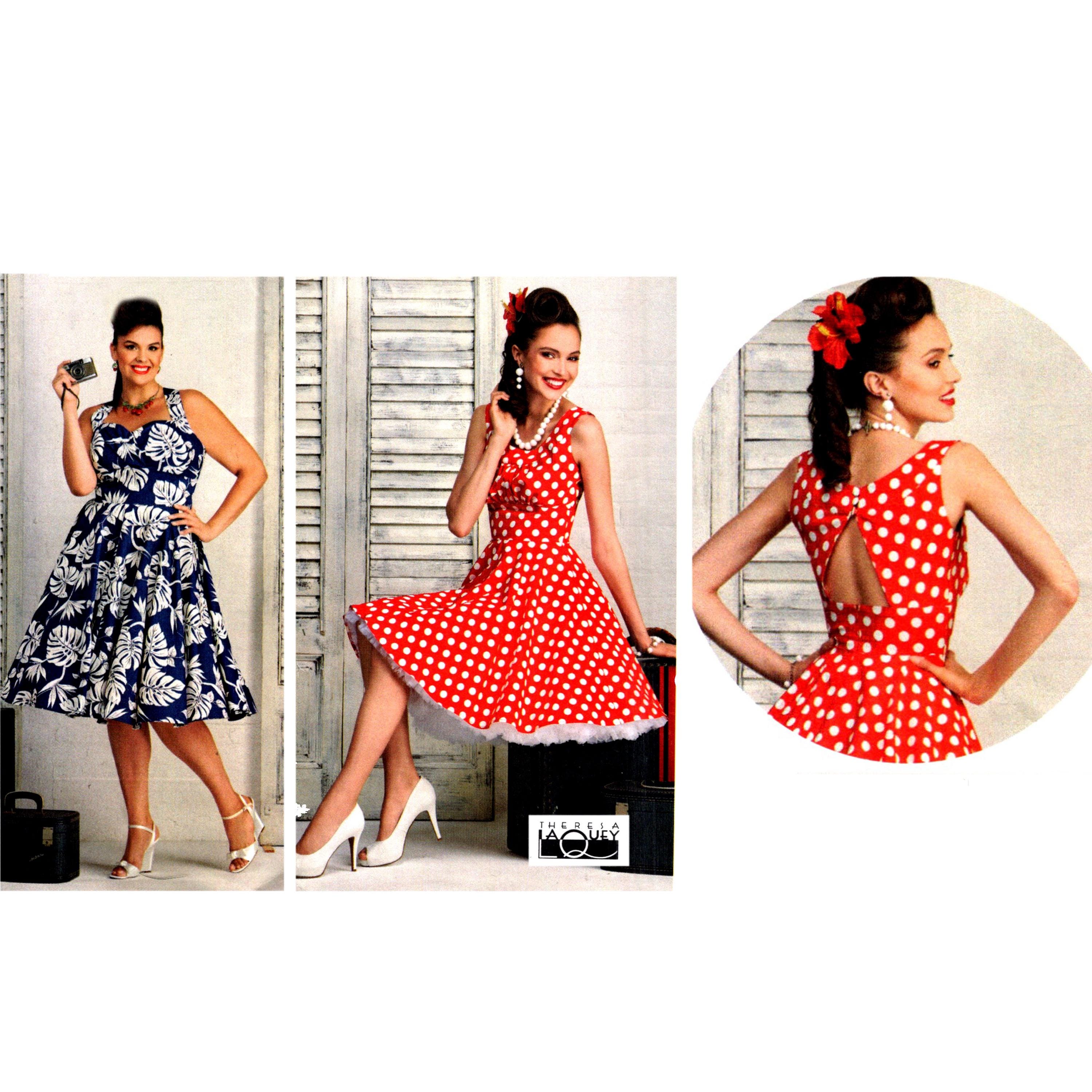 Laquey Dress Pattern Uncut Multisize 10-18 Bust 32.5-40 Plus Size