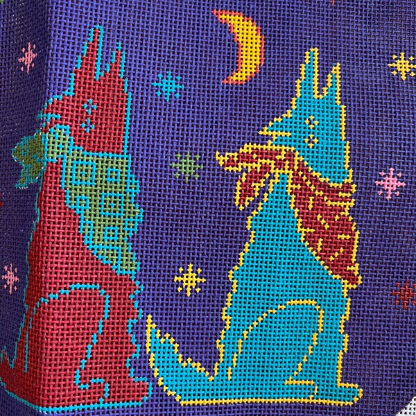 Painted Needlepoint Canvas Etsy