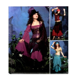 Patrón de traje de danza del vientre vintage sin cortar, tallas múltiples 6-12, busto 30.5-34, Simplicity 4484
