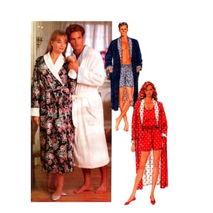 90-tals unisex morgonrock mönster oklippt multistorlek 42-48 Butterick 5189