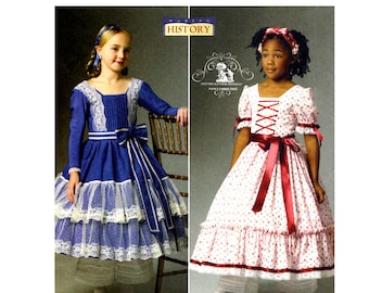 Kids Victorian Costume Pattern uncut Victorian Dress MultiSize 2-5 Bust 21-24 or 6-8 Bust 25-27 Theatrical Civil War Butterick 5900