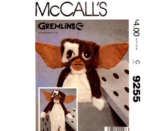 McCalls 9255 Gremlin Costume Sewing Pattern Size Kids Small Chest 26 Uncut