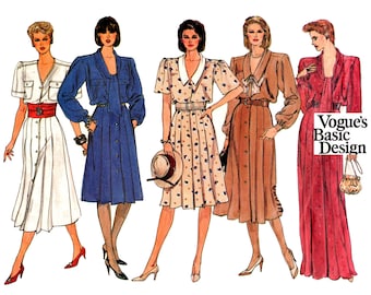Vintage 80s Dress or Gown Pattern Size 12 Bust 34 Vogue 1268 Uncut