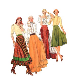 Patchwork Skirt Pattern partially uncut 80s Bias Skirt Size 10 Waist 25 Modest Skirt Butterick 4090