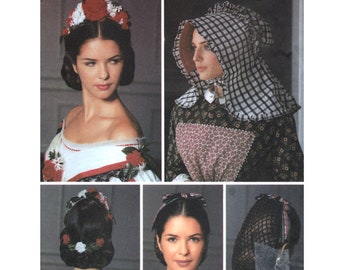 Patrón sin cortar para sombreros victorianos vintage de Martha McCain Simplicity 5740