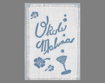 Servilletas de cóctel Tiki vintage ~ 2 servilletas hawaianas impresas ~ Okole Maluna