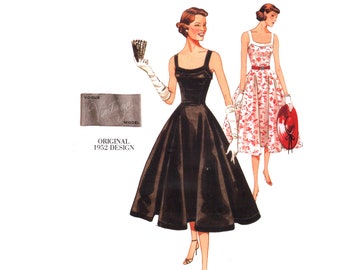 50s Vogue Circle Skirt Dress Pattern uncut REISSUE Lined Dress MultiSize 18-22 Bust 40-44 Plus Size Vogue 2902