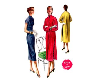 Vintage 50s Bombshell Dress Pattern Size 14 Bust 32 McCalls 3525 Pre-cut Complete