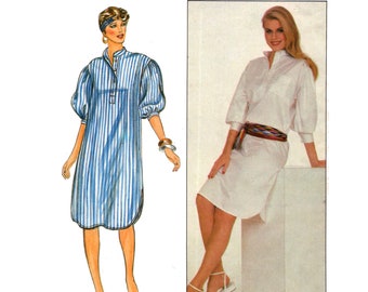 Oversize Shirtdress Pattern uncut 80s Nightshirt MultiSize 12-16 Bust 34-38 Golden Girls Pullover Dress Butterick 4337