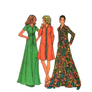 Vintage 70s Caftan Dress Pattern uncut Size Med Bust 34-36 McCalls 3377