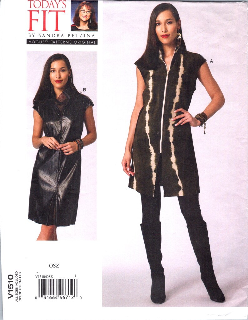 Zip Front Dress Pattern Uncut Vogue Original Sandra Betzina Etsy