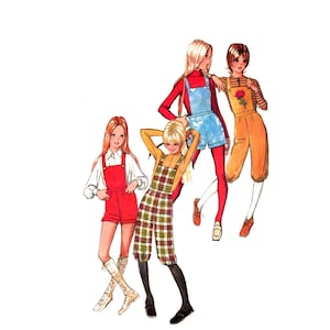 Vintage 70s Shortalls Pattern pre-cut  Size 7 Waist 23 Knickers Bib Shorts Simplicity 9533