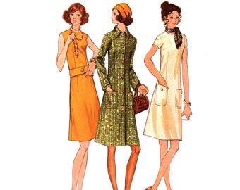 Matching Coat Pattern uncut 70s Coat and Dress Size 18 Bust 40 Plus Size Coatdress Butterick 5909