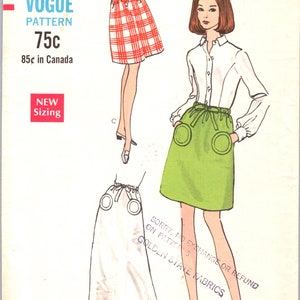 Vogue Mod Skirt Pattern uncut 60s Long Skirt Size 12 Waist 25.5 Aline Skirt Vogue 7539 image 4