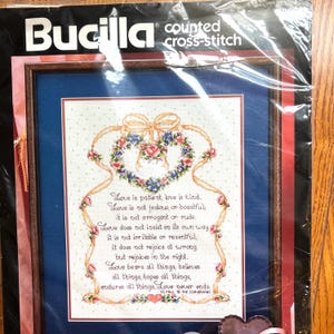 Vintage Bucilla Counted Cross Stitch Kit: Paul to Corinthians 11x14 NIP 40658