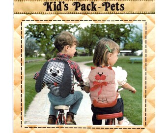 Pack Pets Pattern pre-cut Kids Animal Backpacks ~ Puppy Backpack ~ Cat Backpack ~ Patch Press 335B