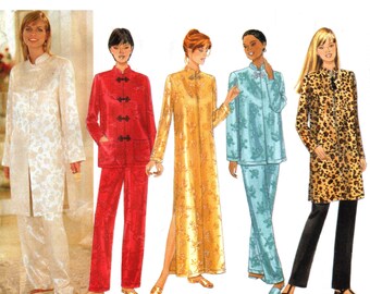 Vintage 90s Asian Dress pattern MultiSize 8-18 Bust 31.5-40 Plus Size Butterick 5324 Uncut