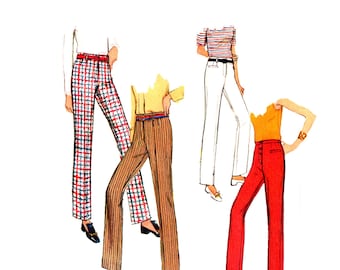 Mod Pants Pattern uncut 60s Skinny Pants Size 18 Waist 29 Hiphuggers Cosplay Simplicity 7726