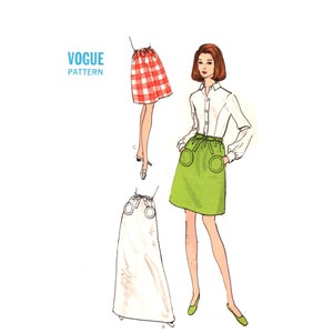 Vogue Mod Skirt Pattern uncut 60s Long Skirt Size 12 Waist 25.5 Aline Skirt Vogue 7539 image 1