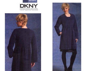 Coat Pattern uncut Donna Karan Vogue American Designer Cutting Edge DKNY Coatdress pattern Multi Size 6-12 Bust 30.5-34 Vogue 1130