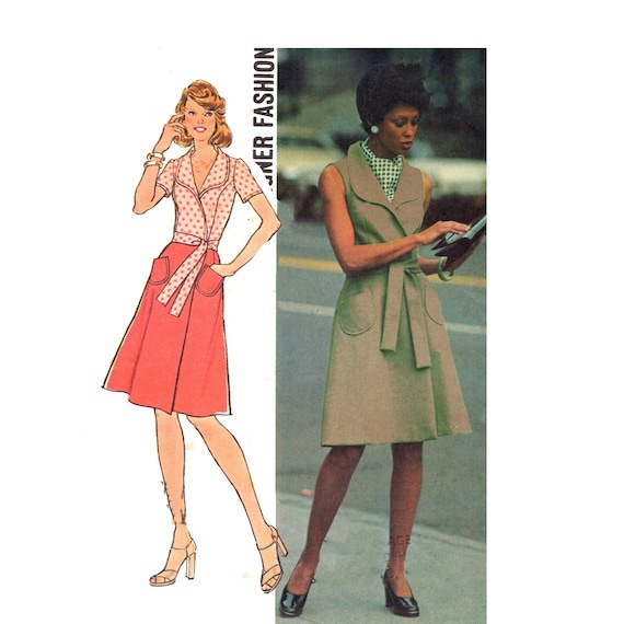 70s Wrap Dress Pattern Uncut Front Wrap 