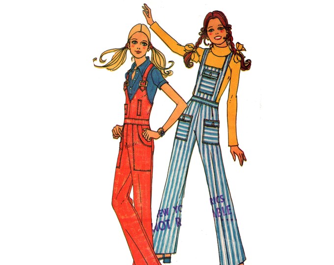 Overalls Pattern Uncut 70s Vee Bib Overalls Size 13 Bust 35 Racer Back ...
