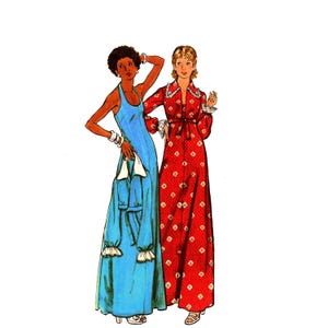 Vintage 70-tals halterneckklänning, oklippt klänning och jacka, storlek 11/12, byst 32, Spencer-jacka, Butterick 3615