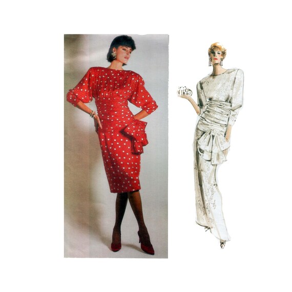 Dress Pattern Uncut Vogue American Designer Pattern Draped Etsy