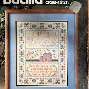 Bucilla No Place Like Home Counted Cross Stitch Sampler Kit NIP 11 x 14 Inch Housewarming Gift Cross Stitch Kit Bucilla 40671