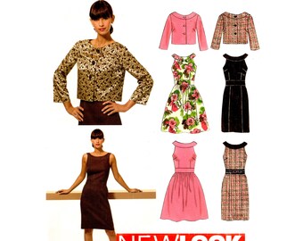 Dress & Jacket Pattern MultiSize 8-18 Bust 31.5-40 Plus Size New Look 6799 Uncut