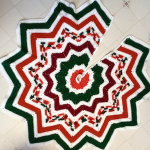Crochet Christmas Tree Skirt New 48&quot;