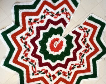 Crochet Christmas Tree Skirt New 48"