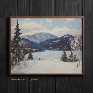 Frostbound Majesty | Mountain Landscape in Winter Snow Painting | Nova Scapes Gallery 0010