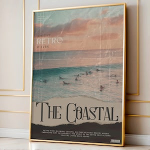 Retro Surf Magazine Print: Coastal Beach House Wall Art Unframed Print