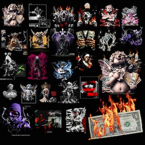 Graphic Streetwear PNG, T-Shirt Designs, and a Bundle of Streetwear Designs - No Text, Only Images