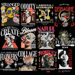 Trendy Collage Art PNG