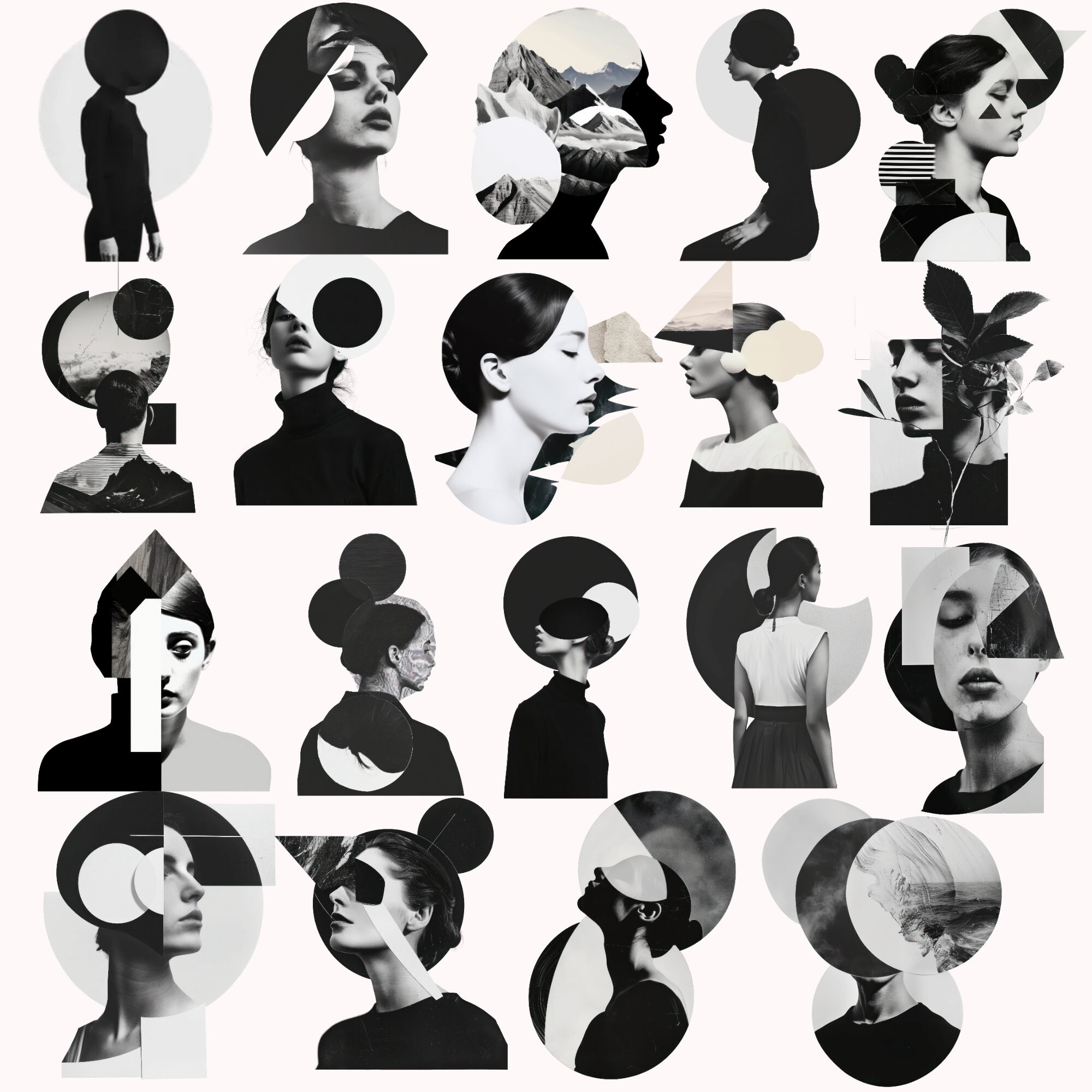 Vintage Collage Art Creator: Printable Graphic Design Elements for ...