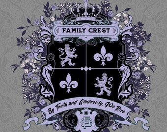 Custom Family Crest Design | Coat of Arms | Available in SVG, PNG, JPG, eps
