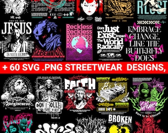 Streetwear SVG,PNG Designs, T-Shirt Designs Bundle