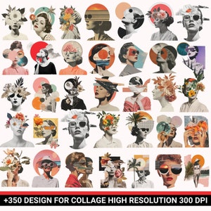 Vintage Collage Art Ersteller: Druckbare Grafikdesign-Elemente für Scrapbooking,
