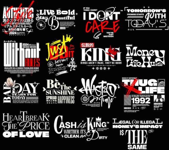 300+ Streetwear Typography Designs | Digital Prints PNG