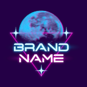 Y2K logo, neon light, 80s retro, Custom Logo designs