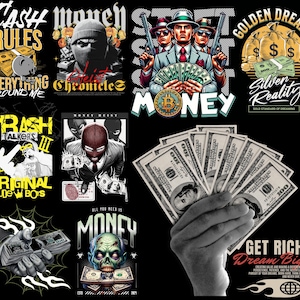 Collezione PNG di denaro, design di denaro e dollari per magliette streetwear