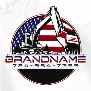 Benutzerdefiniertes Logo, Bagger-Logo-Vorlage - Bagger - Equipment-Logo - Service-Logo - benutzerdefiniertes Logo